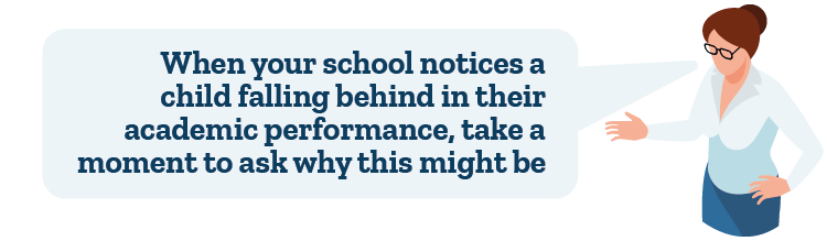 Ask why a child is falling behind