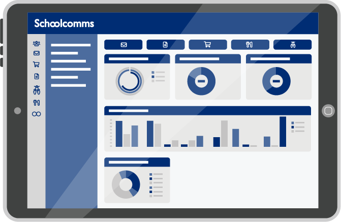 Schoolcomms Online Reporting tablet