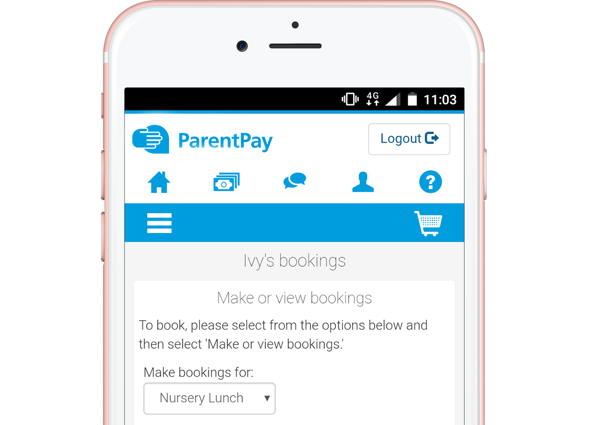 ParentPay on smartphone