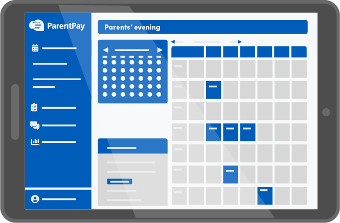 ParentPay SchoolCloud Parents Evening tablet