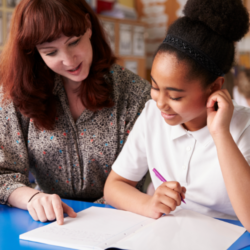 A teacher explaining to a student